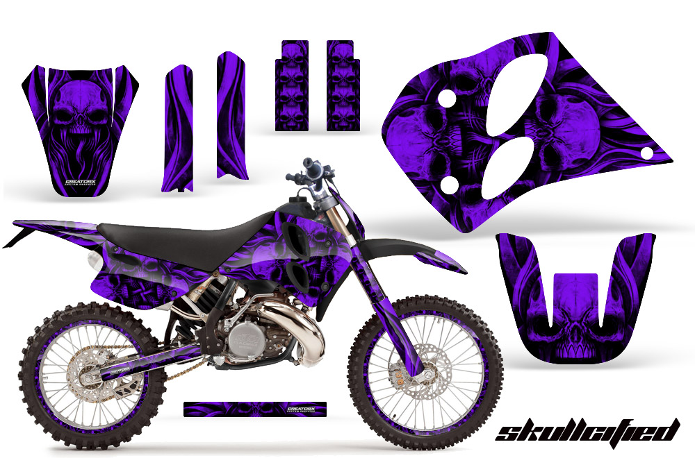 KTM C6 Graphics Kit Skullcified Purple NP Rims